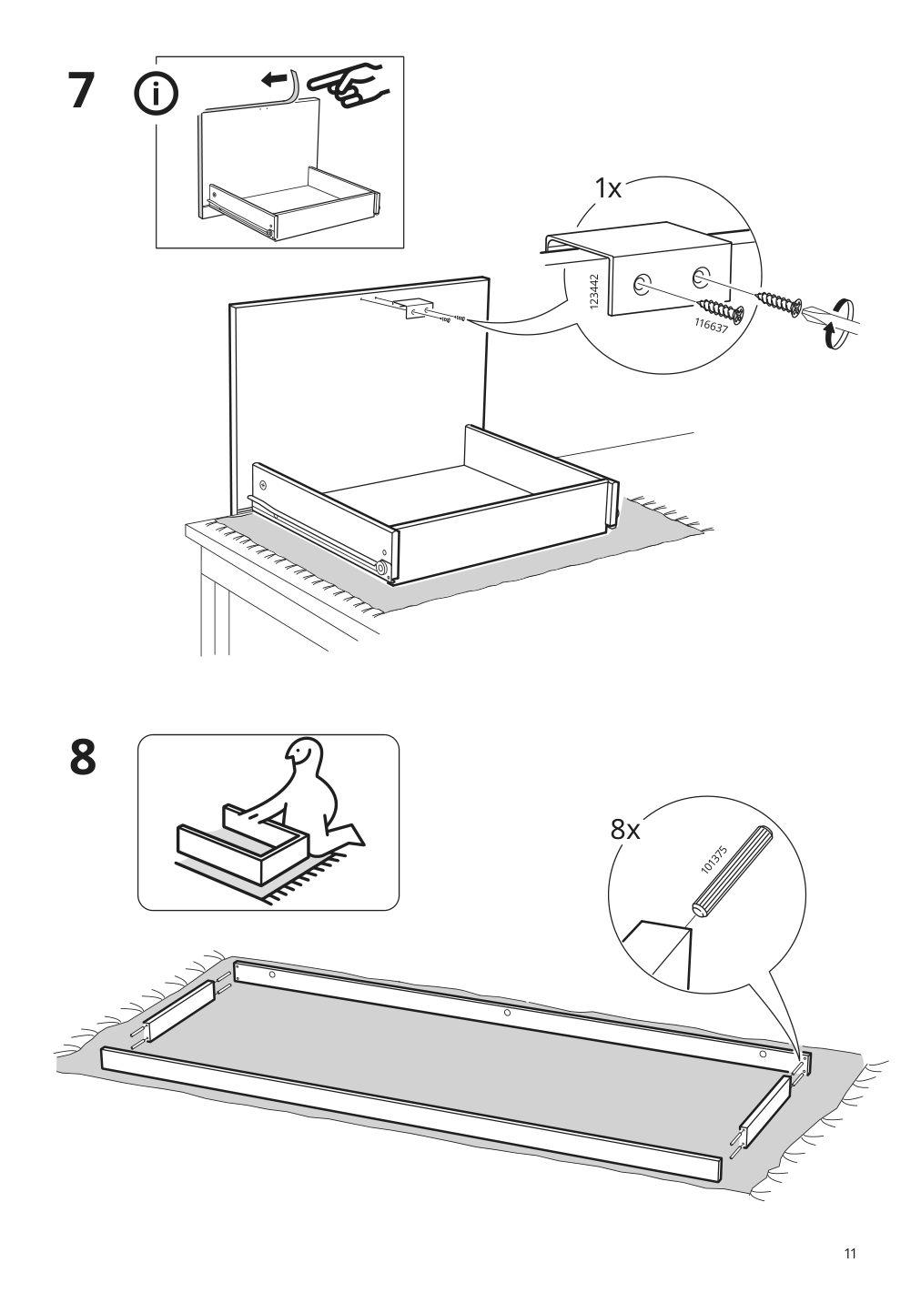 Assembly instructions for IKEA Byas tv unit high gloss white | Page 11 - IKEA BYÅS TV unit 005.657.82