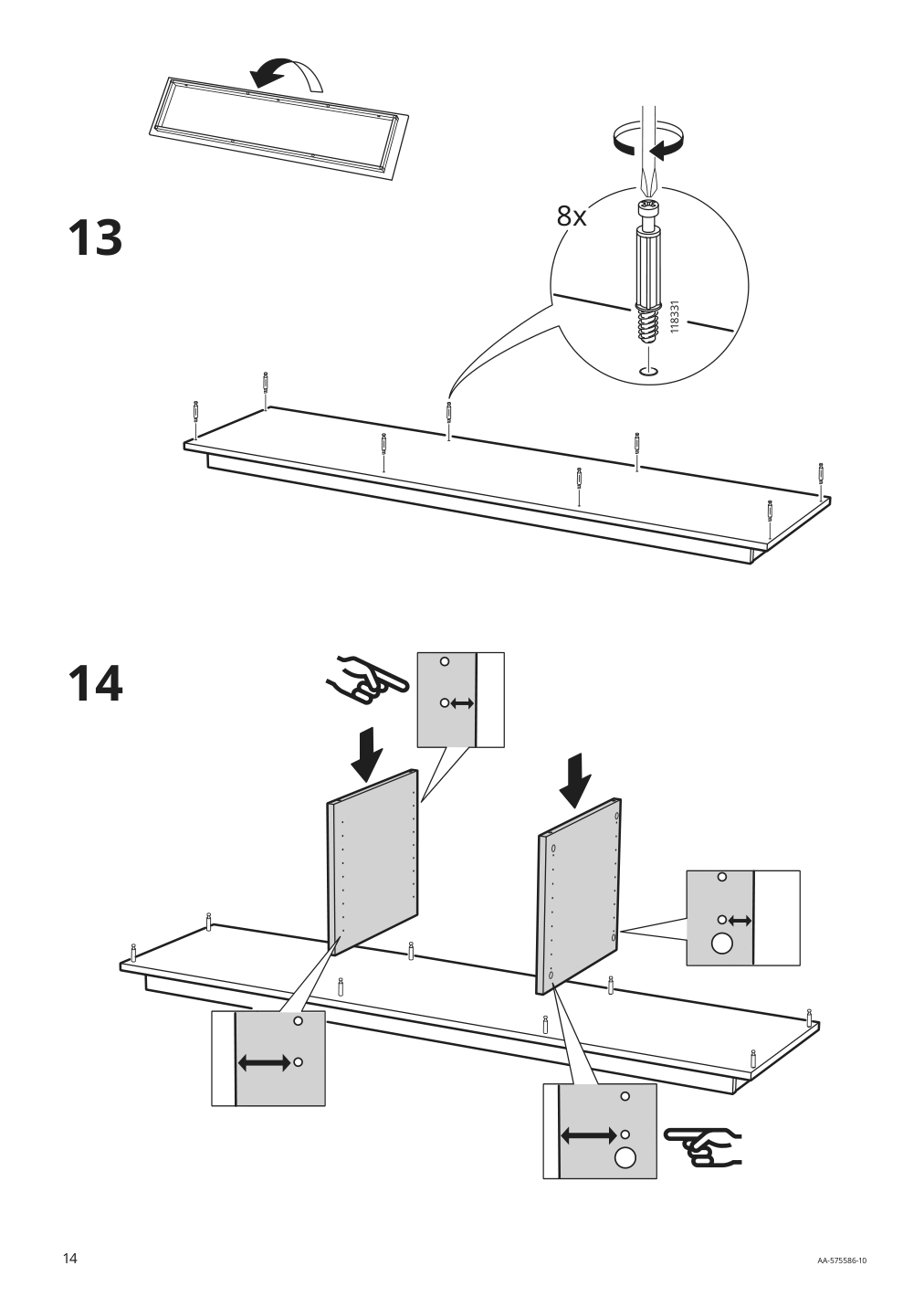 Assembly instructions for IKEA Byas tv unit high gloss white | Page 14 - IKEA BYÅS TV unit 005.657.82