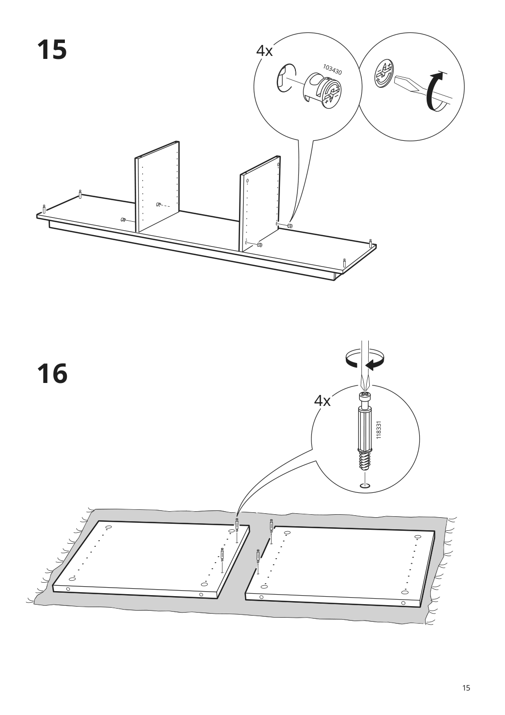 Assembly instructions for IKEA Byas tv unit high gloss white | Page 15 - IKEA BYÅS TV unit 005.657.82