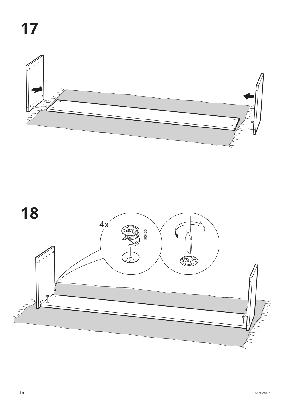 Assembly instructions for IKEA Byas tv unit high gloss white | Page 16 - IKEA BYÅS TV unit 005.657.82