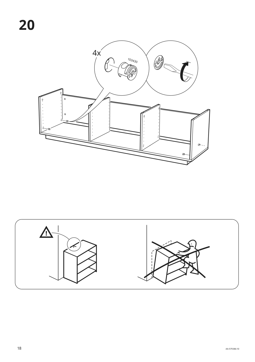 Assembly instructions for IKEA Byas tv unit high gloss white | Page 18 - IKEA BYÅS TV unit 005.657.82