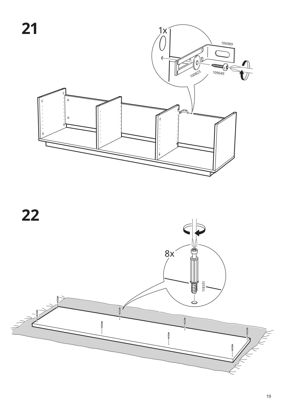 Assembly instructions for IKEA Byas tv unit high gloss white | Page 19 - IKEA BYÅS TV unit 005.657.82