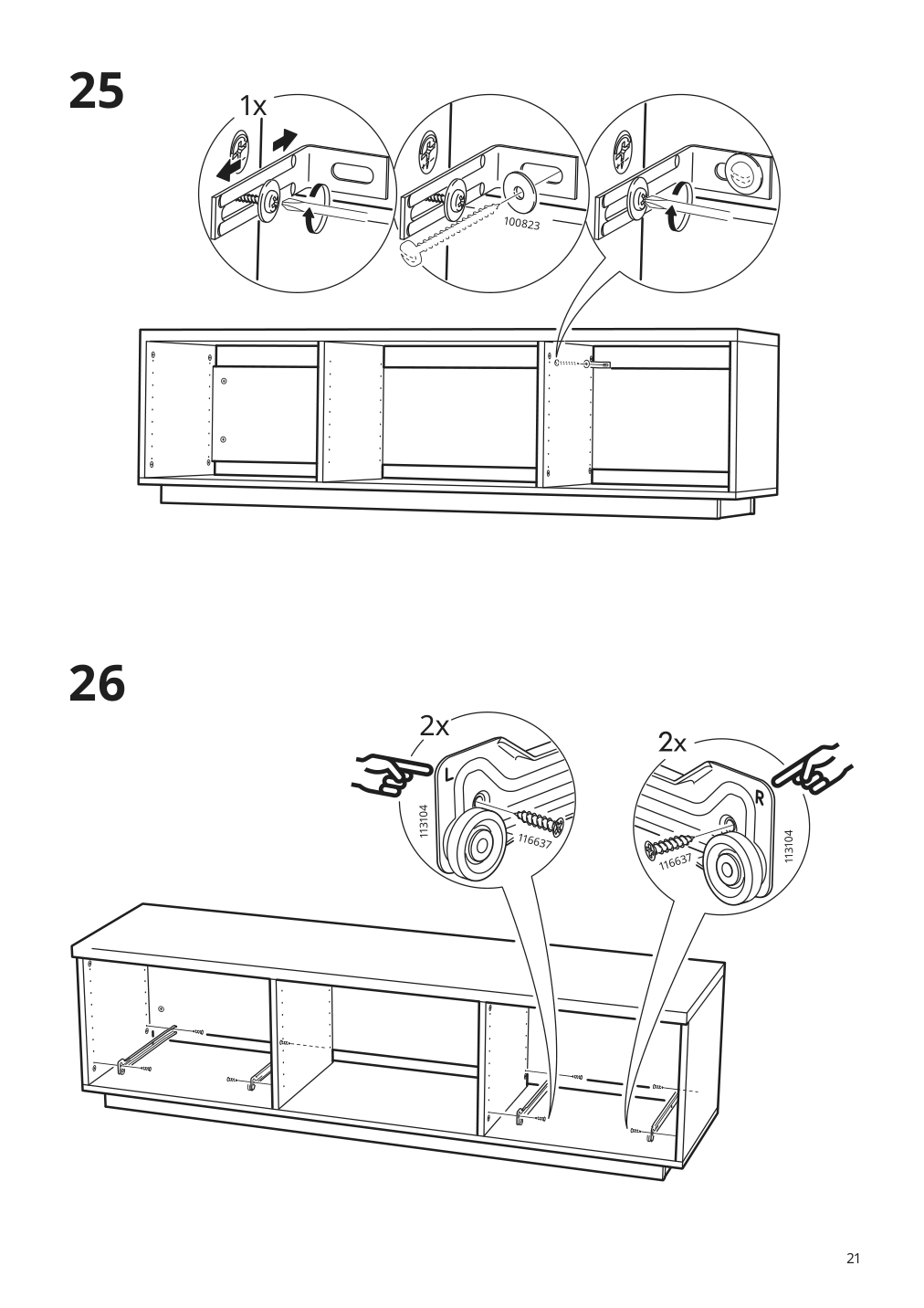 Assembly instructions for IKEA Byas tv unit high gloss white | Page 21 - IKEA BYÅS TV unit 005.657.82