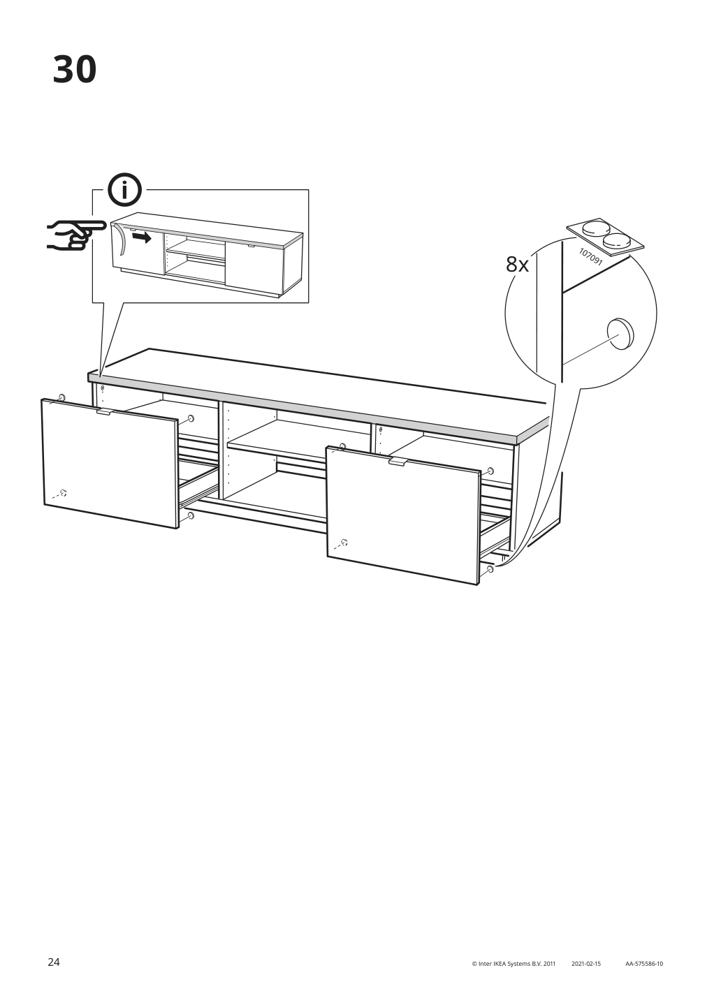 Assembly instructions for IKEA Byas tv unit high gloss white | Page 24 - IKEA BYÅS TV unit 802.277.97