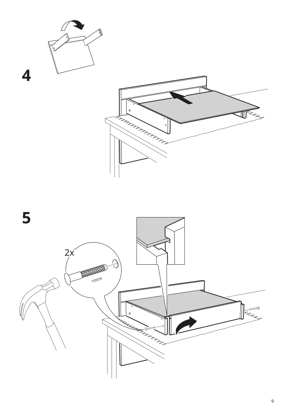 Assembly instructions for IKEA Byas tv unit high gloss white | Page 9 - IKEA BYÅS TV unit 005.657.82