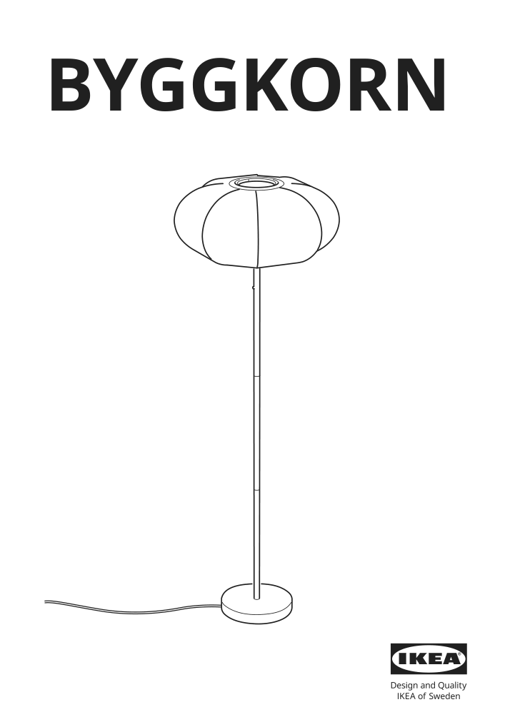 Assembly instructions for IKEA Byggkorn floor lamp black white | Page 1 - IKEA BYGGKORN floor lamp 905.334.33