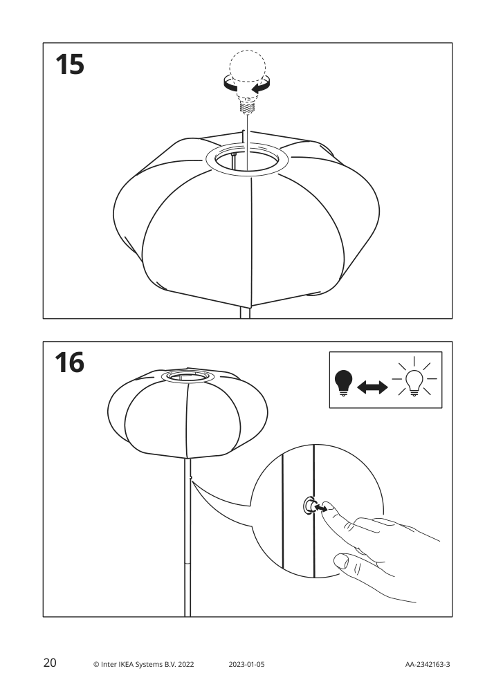 Assembly instructions for IKEA Byggkorn floor lamp black white | Page 20 - IKEA BYGGKORN floor lamp 905.334.33