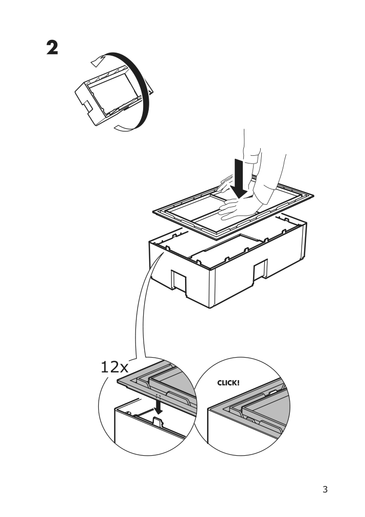 Assembly instructions for IKEA Bygglek lego r box with lid white | Page 3 - IKEA BYGGLEK LEGO® box with lid 503.721.87