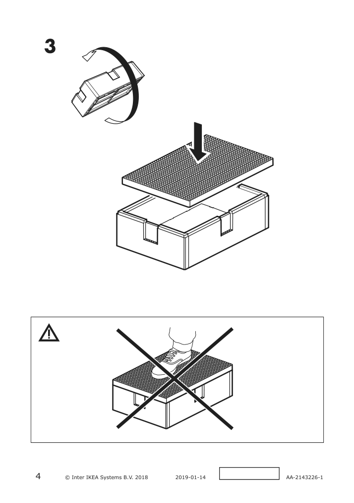 Assembly instructions for IKEA Bygglek lego r box with lid white | Page 4 - IKEA BYGGLEK LEGO® box with lid 503.721.87