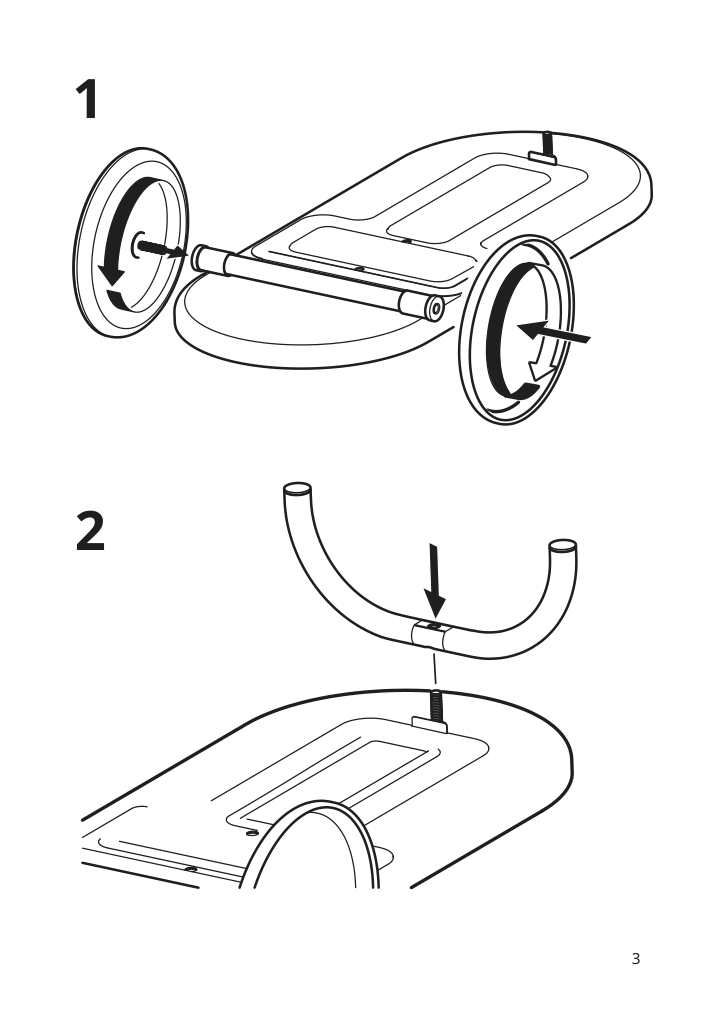 Assembly instructions for IKEA Chilistran plant stand with wheels white | Page 3 - IKEA CHILISTRÅN plant stand with wheels 004.922.48