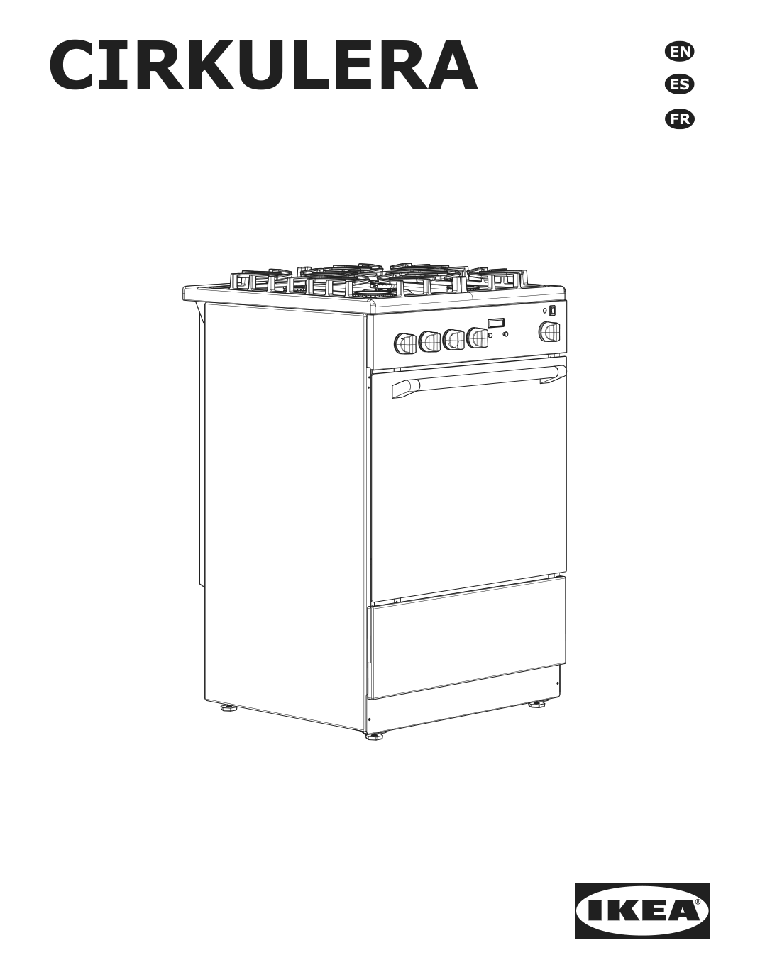 Assembly instructions for IKEA Cirkulera range with gas cooktop stainless steel | Page 1 - IKEA CIRKULERA range with gas cooktop 905.152.93