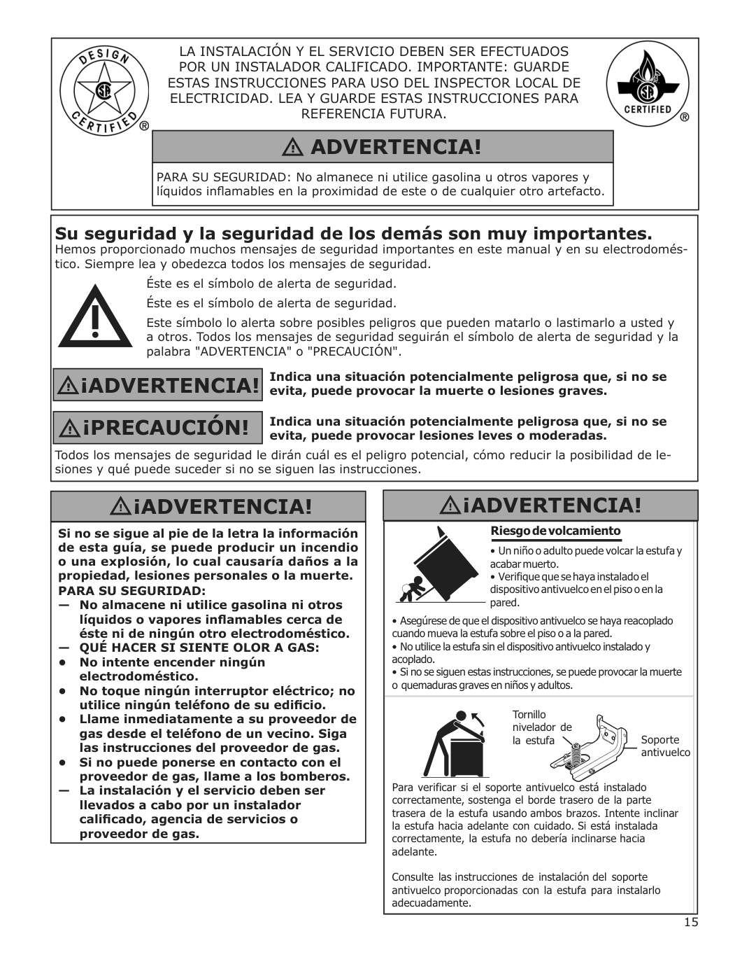 Assembly instructions for IKEA Cirkulera range with gas cooktop stainless steel | Page 15 - IKEA CIRKULERA range with gas cooktop 905.152.93