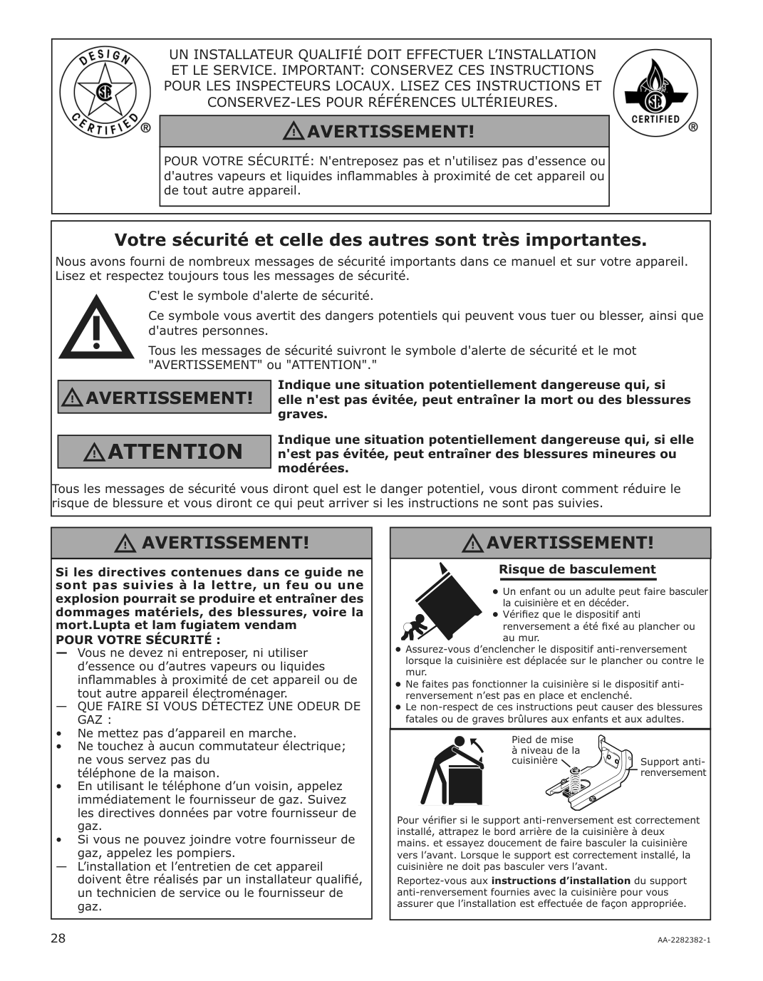 Assembly instructions for IKEA Cirkulera range with gas cooktop stainless steel | Page 28 - IKEA CIRKULERA range with gas cooktop 905.152.93