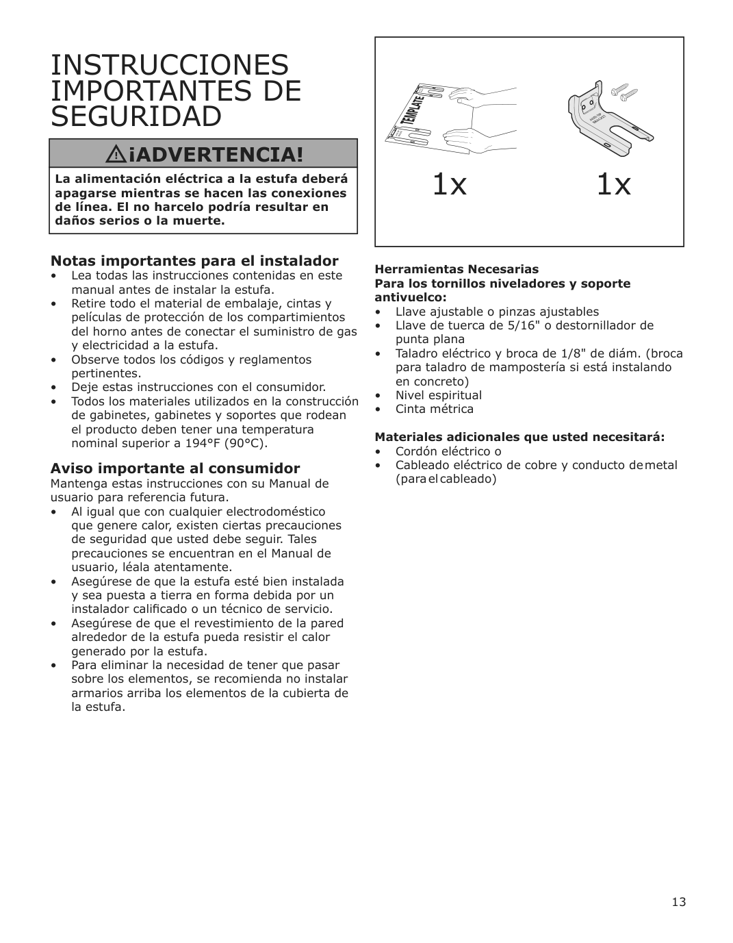 Assembly instructions for IKEA Cirkulera range with glass ceramic cooktop stainless steel | Page 13 - IKEA CIRKULERA range with glass ceramic cooktop 105.152.92