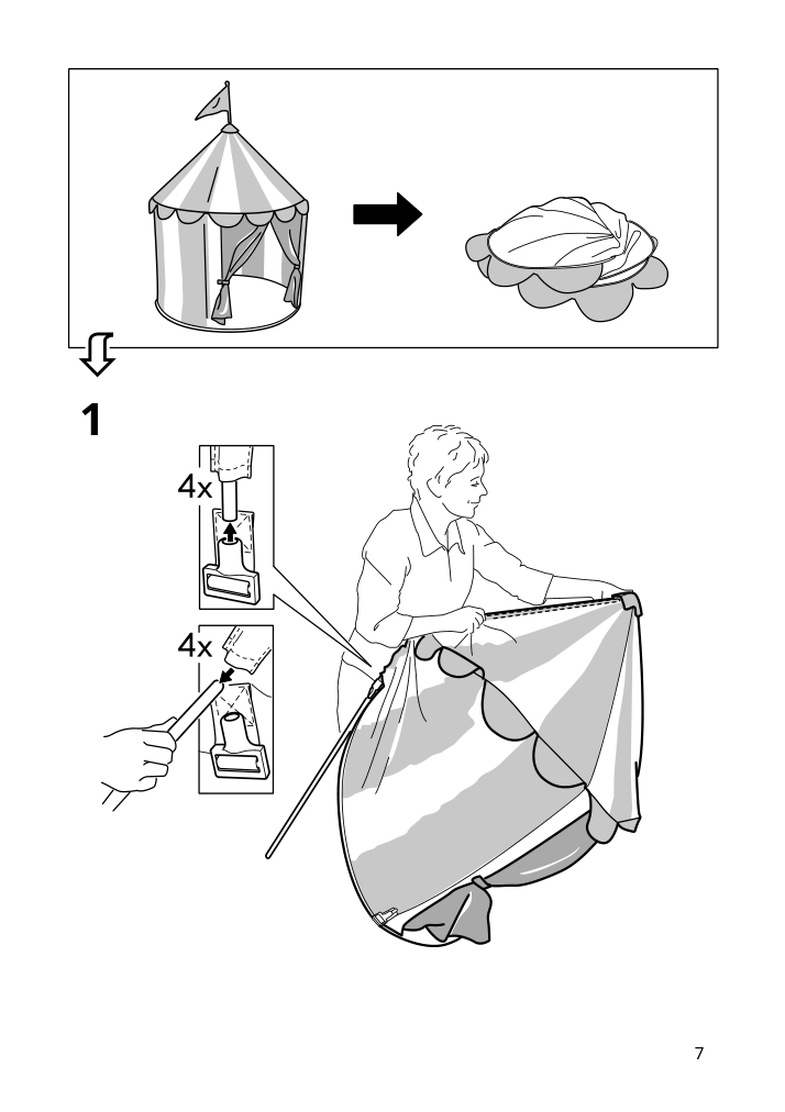 Assembly instructions for IKEA Cirkustaelt childrens tent | Page 7 - IKEA CIRKUSTÄLT children's tent 803.420.52