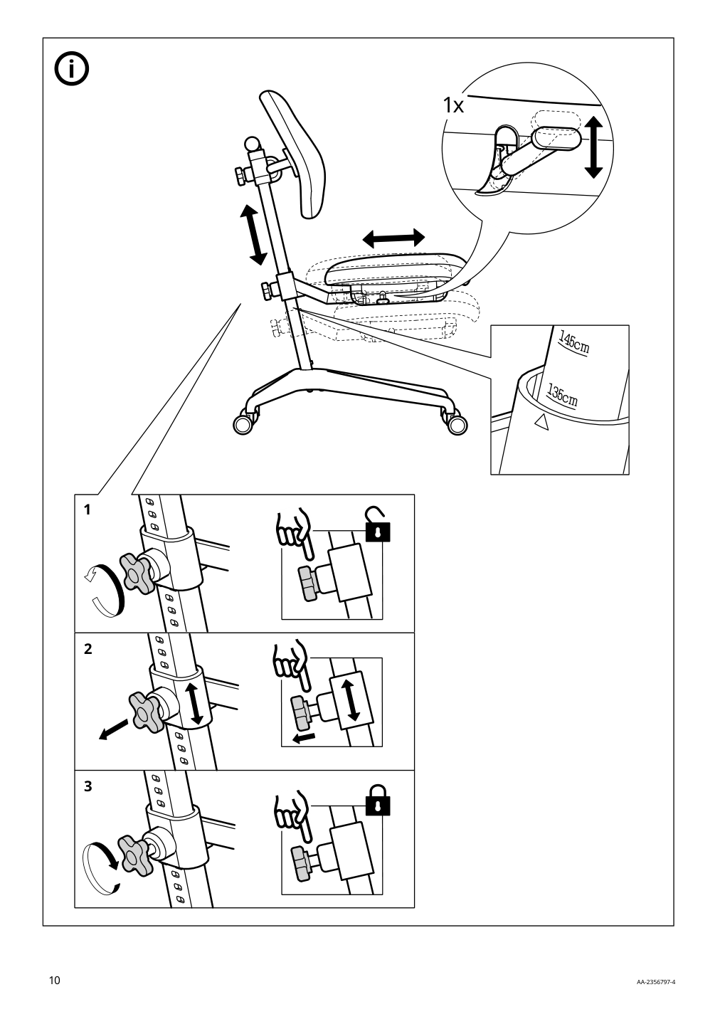 Assembly instructions for IKEA Dagnar childs desk chair turquoise | Page 10 - IKEA DAGNAR child's desk chair 905.586.21