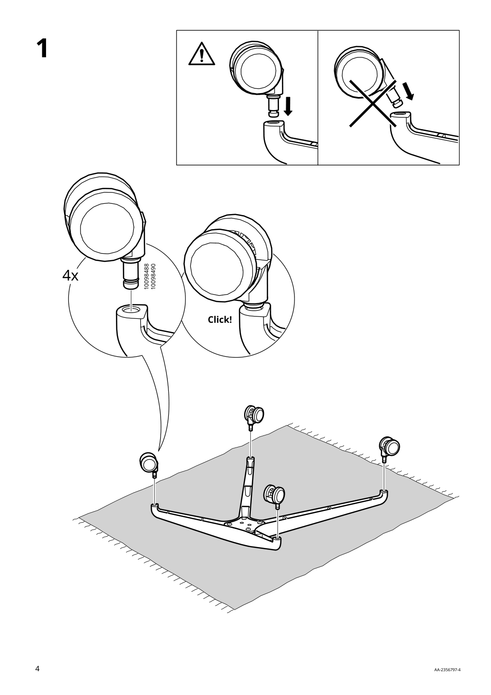 Assembly instructions for IKEA Dagnar childs desk chair turquoise | Page 4 - IKEA DAGNAR child's desk chair 905.586.21