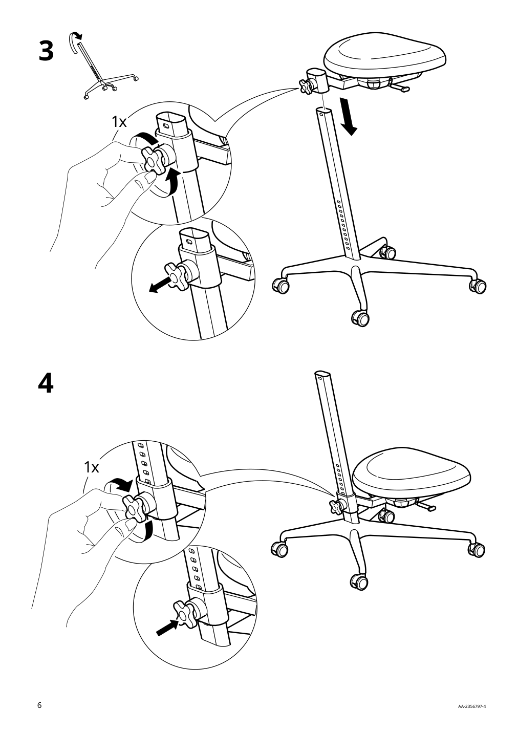 Assembly instructions for IKEA Dagnar childs desk chair turquoise | Page 6 - IKEA DAGNAR child's desk chair 905.586.21