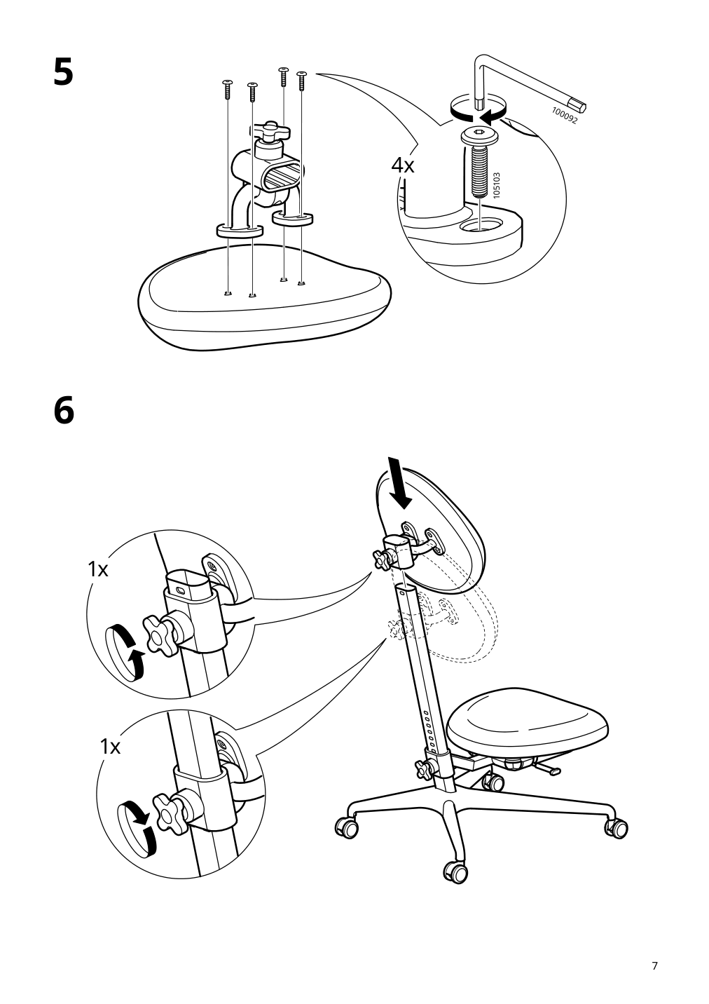 Assembly instructions for IKEA Dagnar childs desk chair turquoise | Page 7 - IKEA DAGNAR child's desk chair 905.586.21