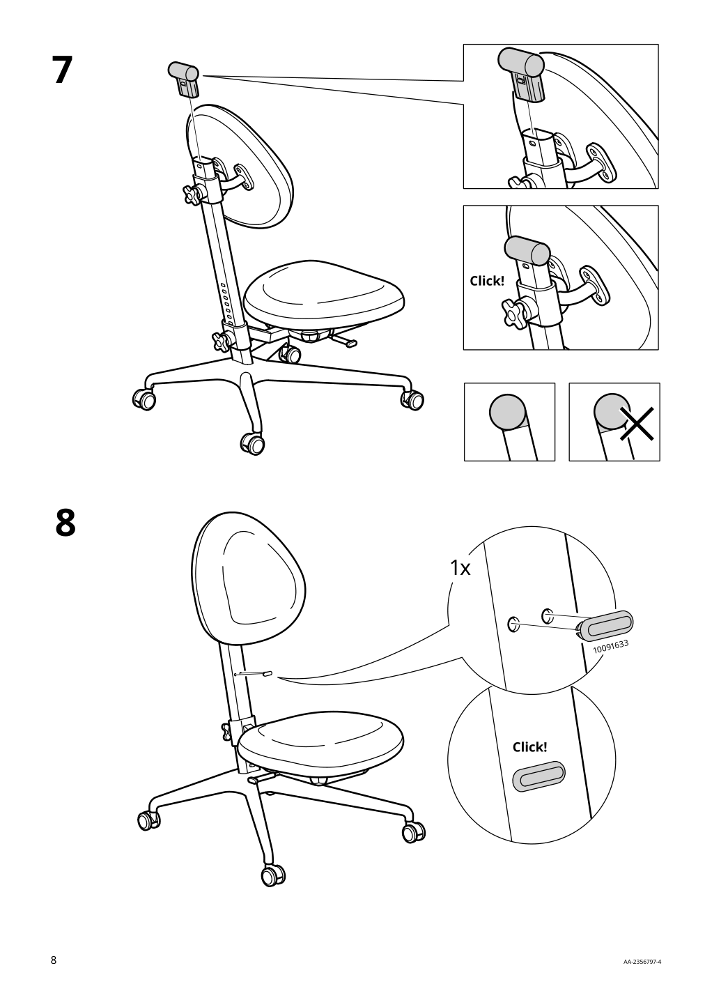 Assembly instructions for IKEA Dagnar childs desk chair turquoise | Page 8 - IKEA DAGNAR child's desk chair 905.586.21