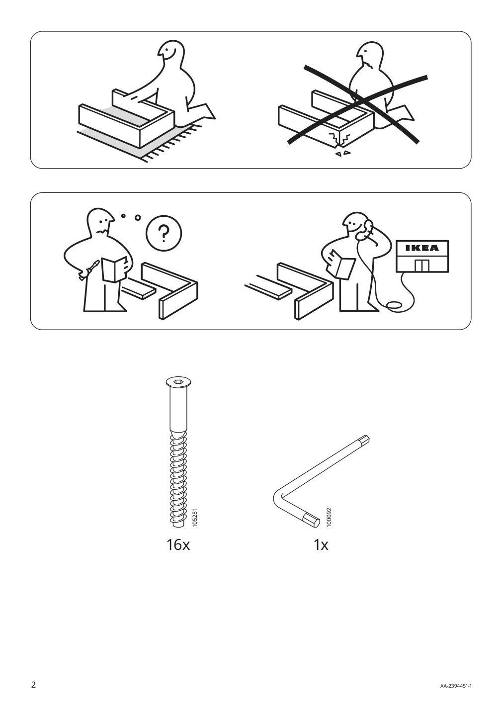 Assembly instructions for IKEA Dajlien bench with storage bamboo | Page 2 - IKEA DAJLIEN bench with storage 205.572.86