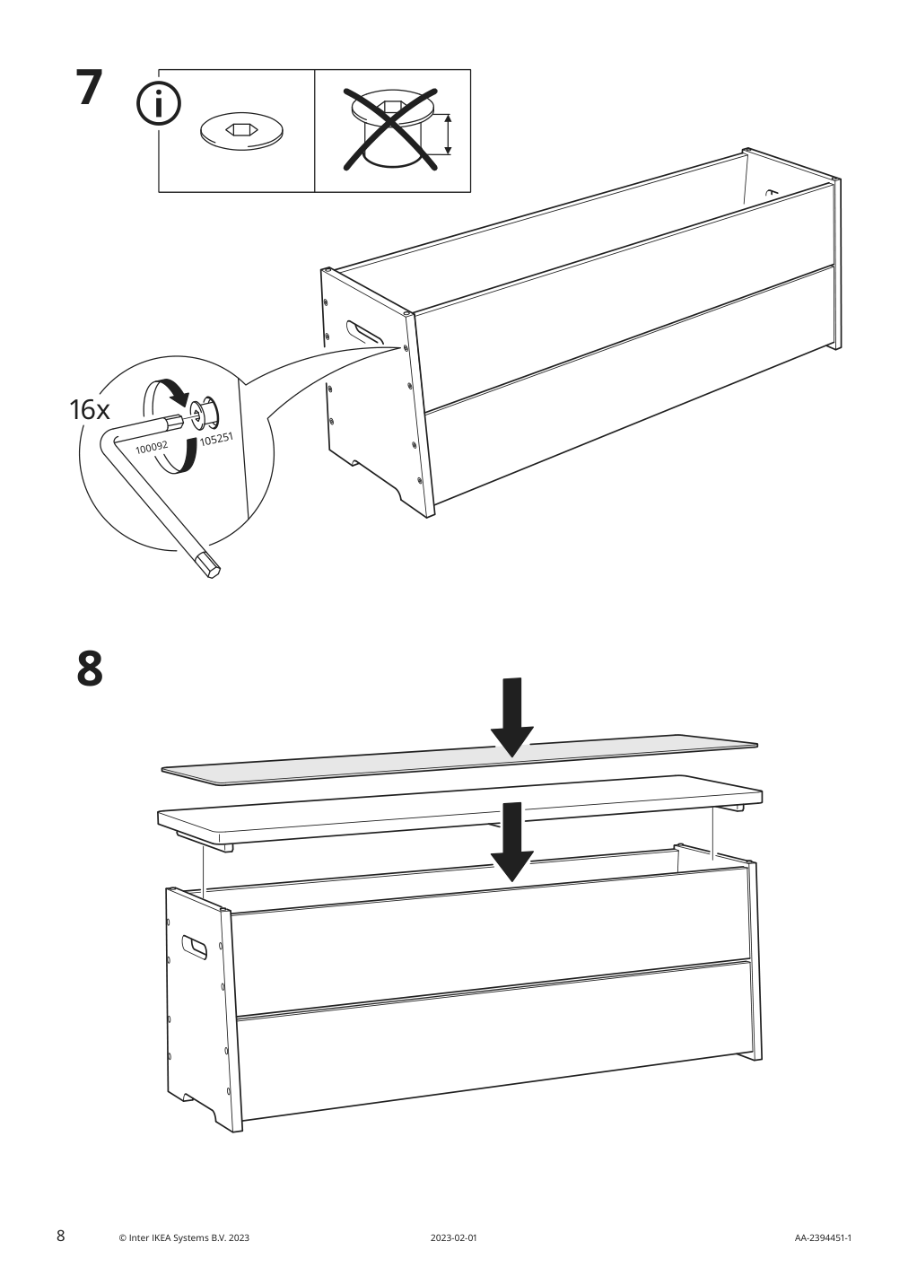 Assembly instructions for IKEA Dajlien bench with storage bamboo | Page 8 - IKEA DAJLIEN bench with storage 205.572.86