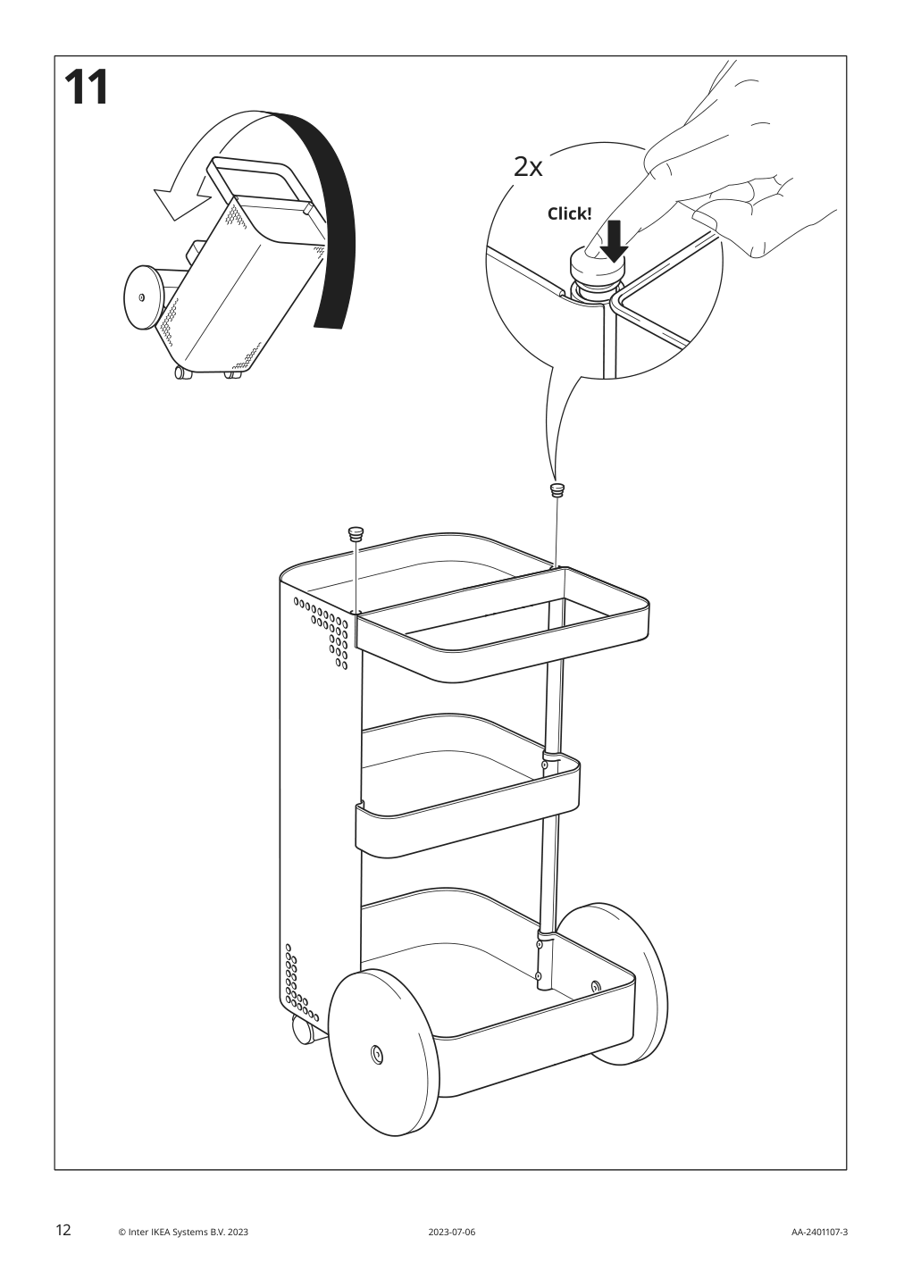 Assembly instructions for IKEA Dajlien utility cart light green | Page 12 - IKEA DAJLIEN utility cart 605.572.65