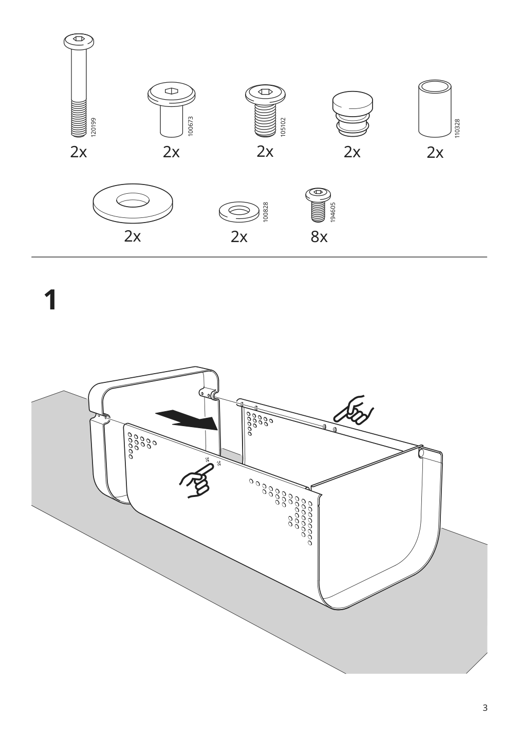 Assembly instructions for IKEA Dajlien utility cart light green | Page 3 - IKEA DAJLIEN utility cart 605.572.65