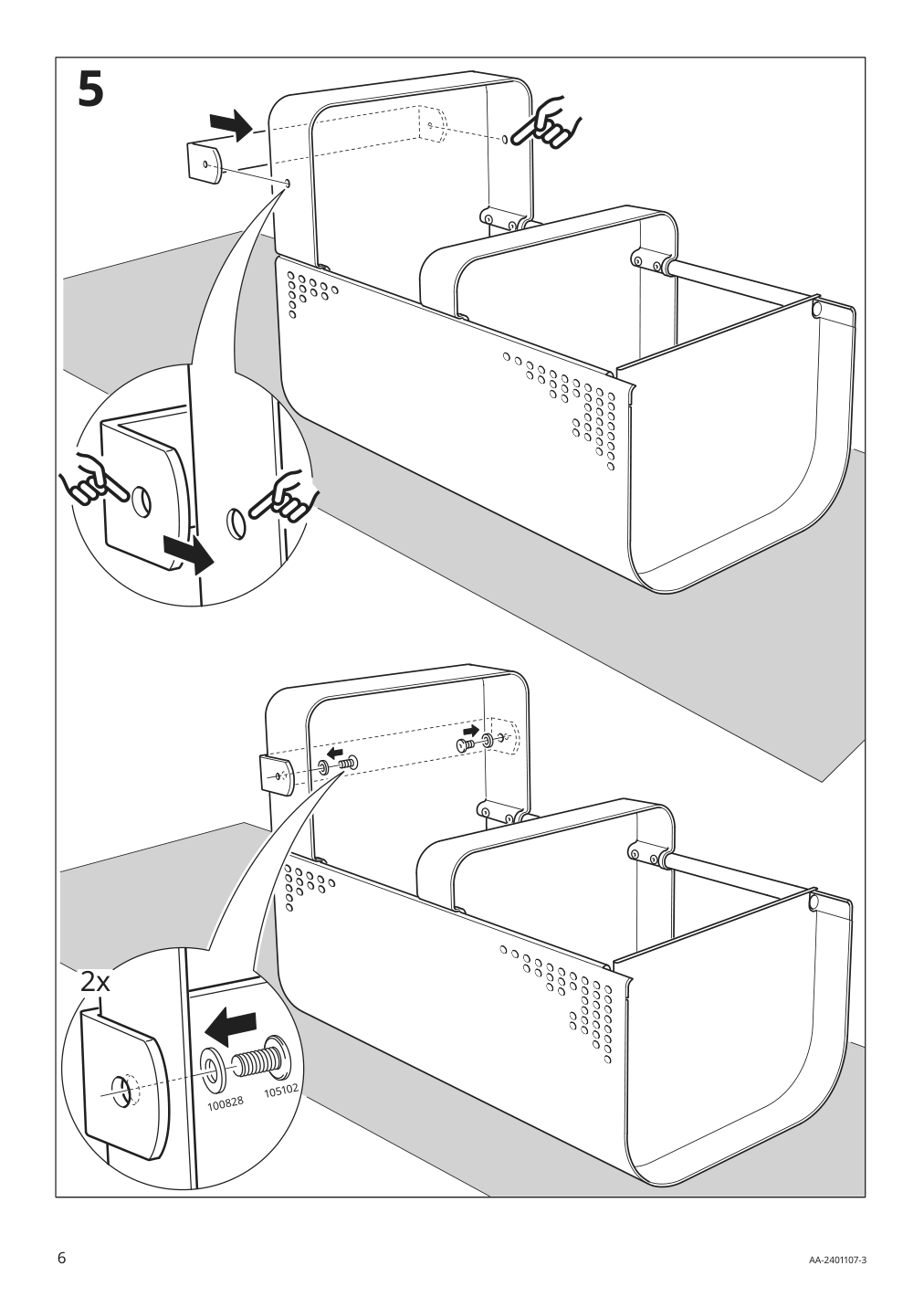 Assembly instructions for IKEA Dajlien utility cart light green | Page 6 - IKEA DAJLIEN utility cart 605.572.65