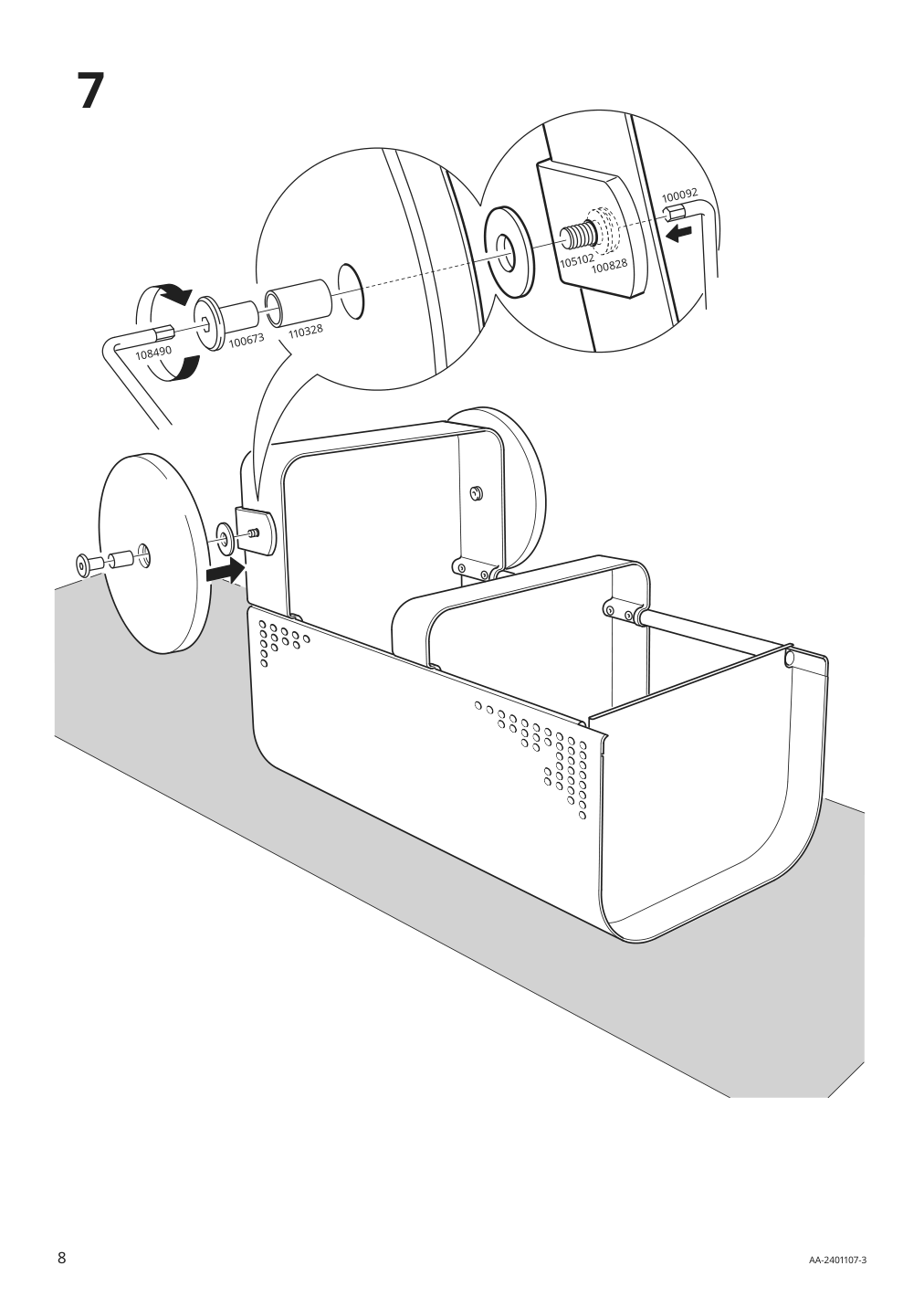 Assembly instructions for IKEA Dajlien utility cart light green | Page 8 - IKEA DAJLIEN utility cart 605.572.65