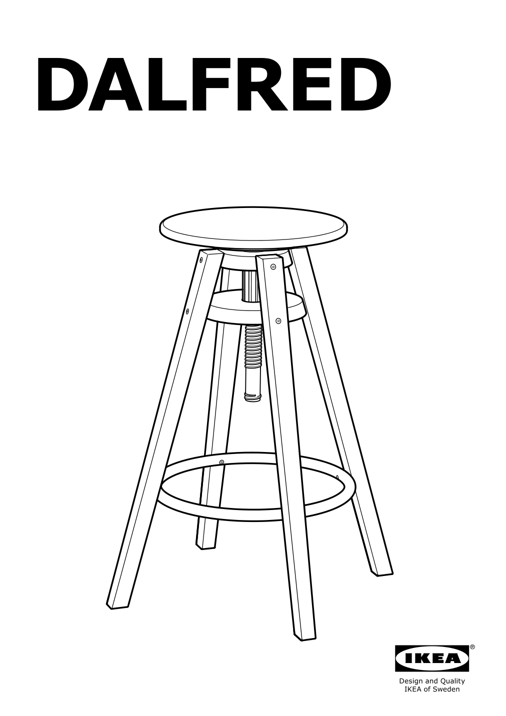 Assembly instructions for IKEA Dalfred bar stool black | Page 1 - IKEA DALFRED bar stool 601.556.02