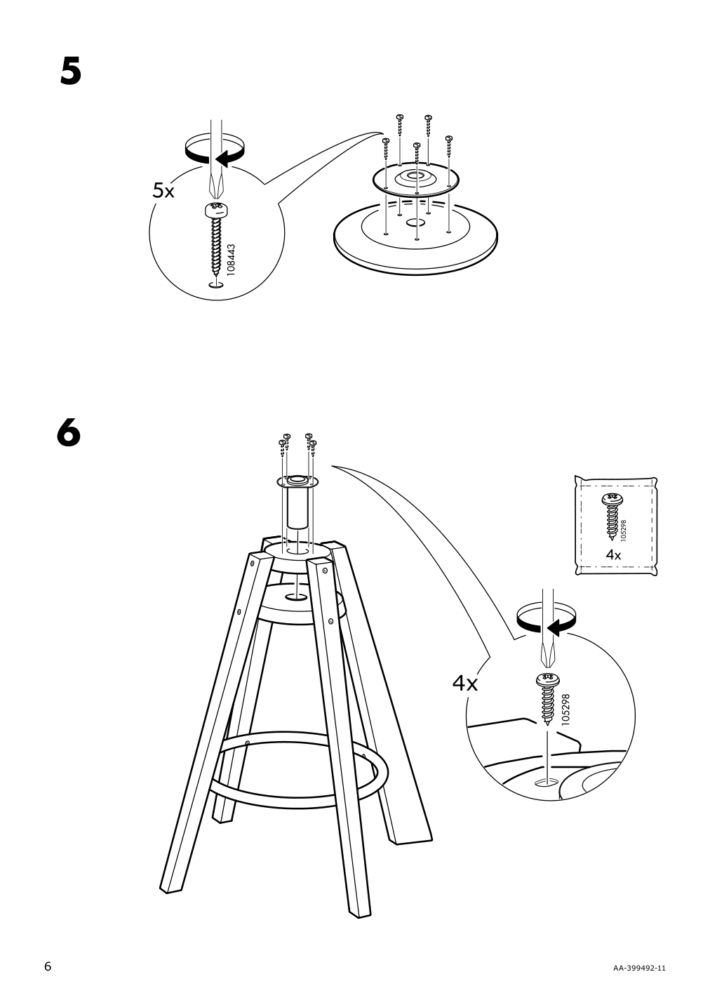 Assembly instructions for IKEA Dalfred bar stool black | Page 6 - IKEA DALFRED bar stool 601.556.02