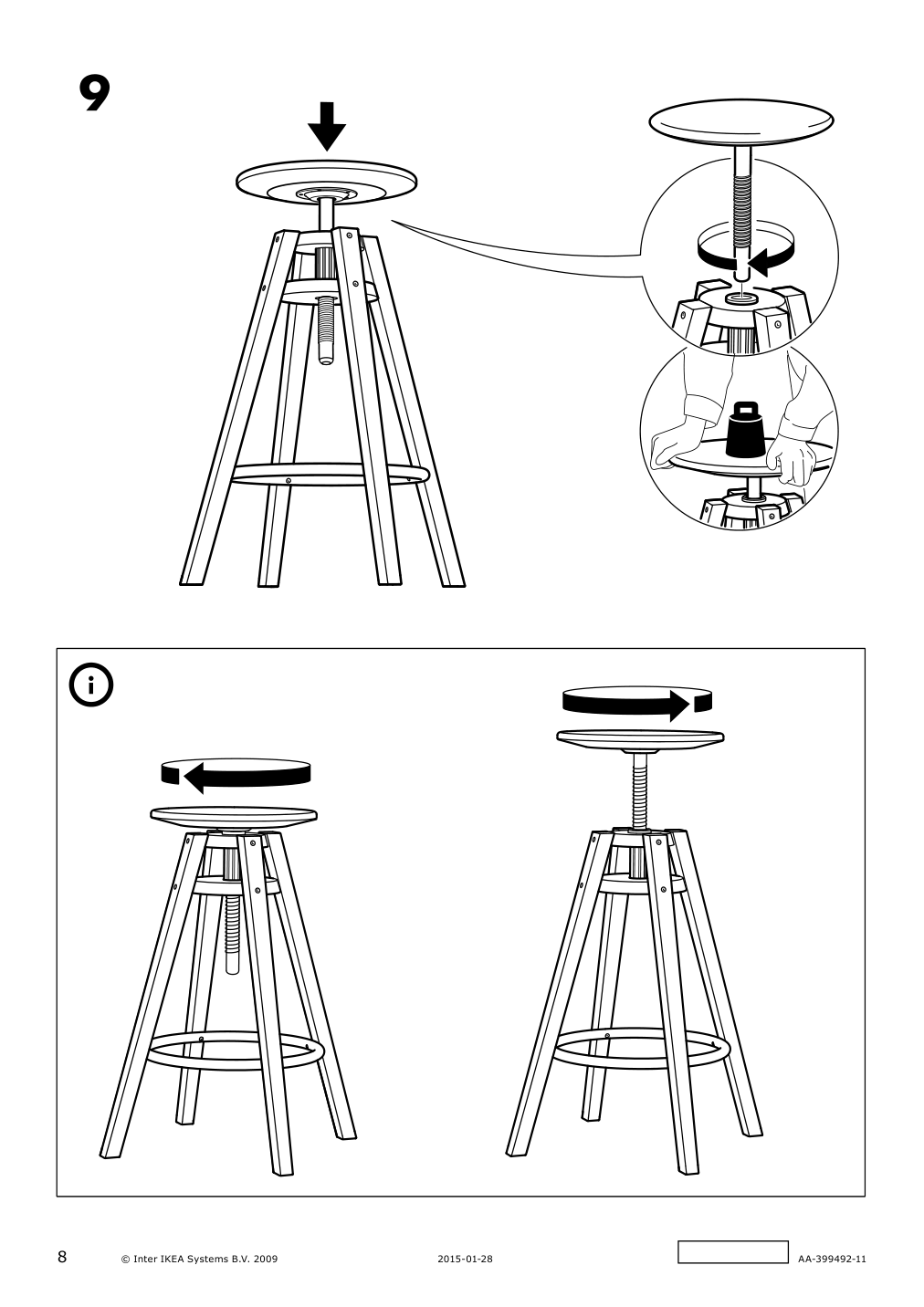 Assembly instructions for IKEA Dalfred bar stool black | Page 8 - IKEA DALFRED bar stool 601.556.02