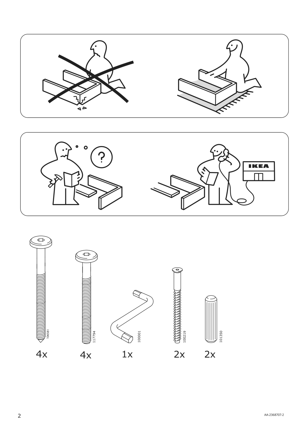 Assembly instructions for IKEA Dalholen bench beige black brown | Page 2 - IKEA DALHOLEN bench 805.651.46