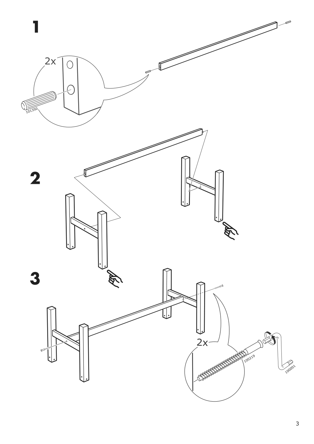 Assembly instructions for IKEA Dalholen bench beige black brown | Page 3 - IKEA DALHOLEN bench 805.651.46