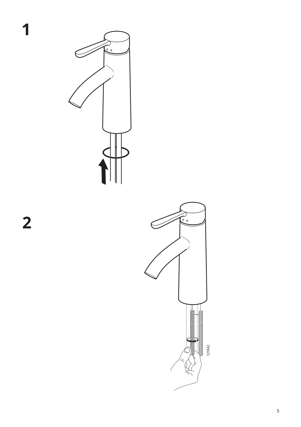 Assembly instructions for IKEA Dalskaer bath faucet with strainer chrome plated | Page 5 - IKEA GODMORGON / ODENSVIK sink cabinet with 4 drawers 692.931.28