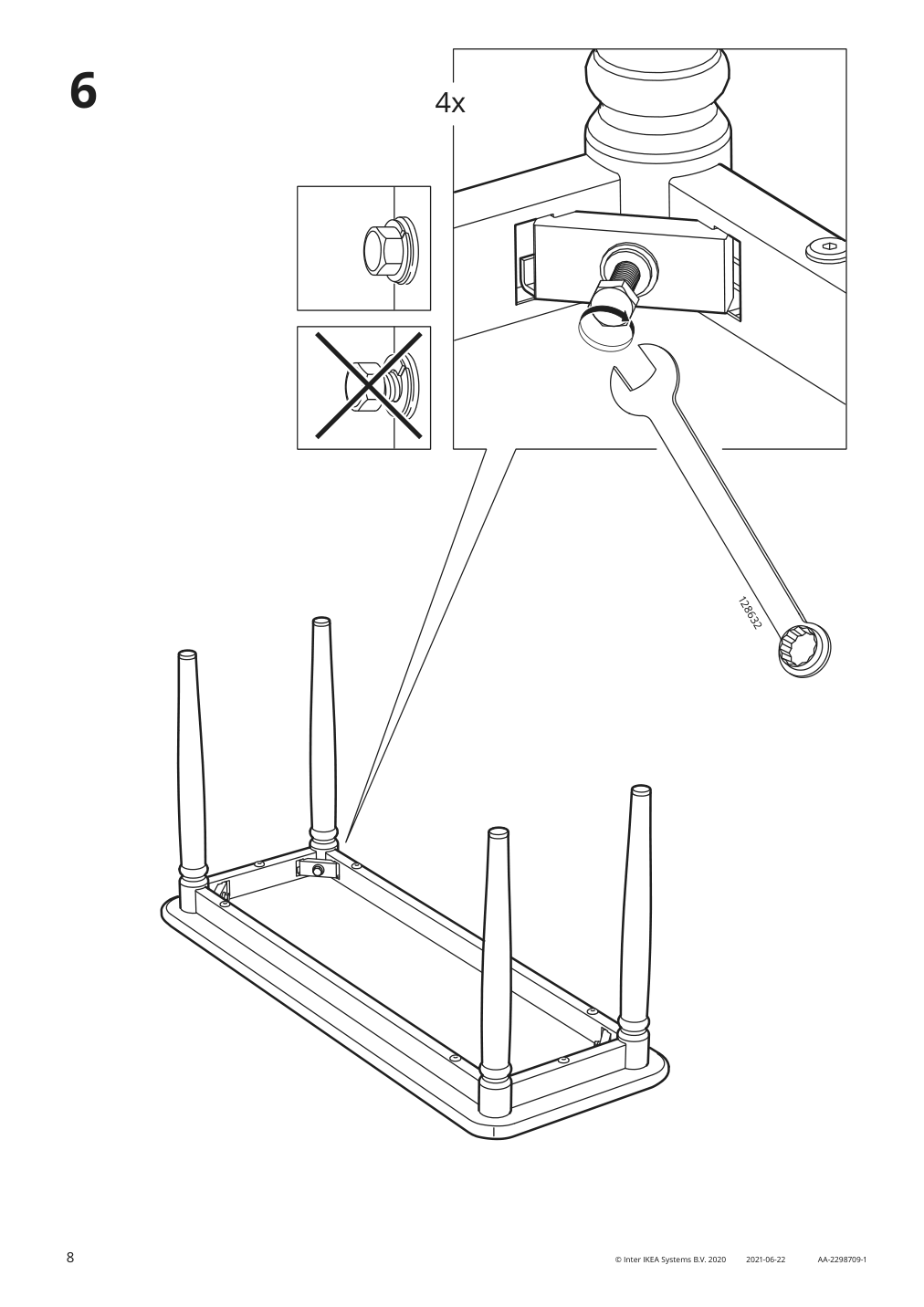 Assembly instructions for IKEA Danderyd bench oak veneer white | Page 8 - IKEA DANDERYD / DANDERYD table with 2 chairs and bench 694.839.39