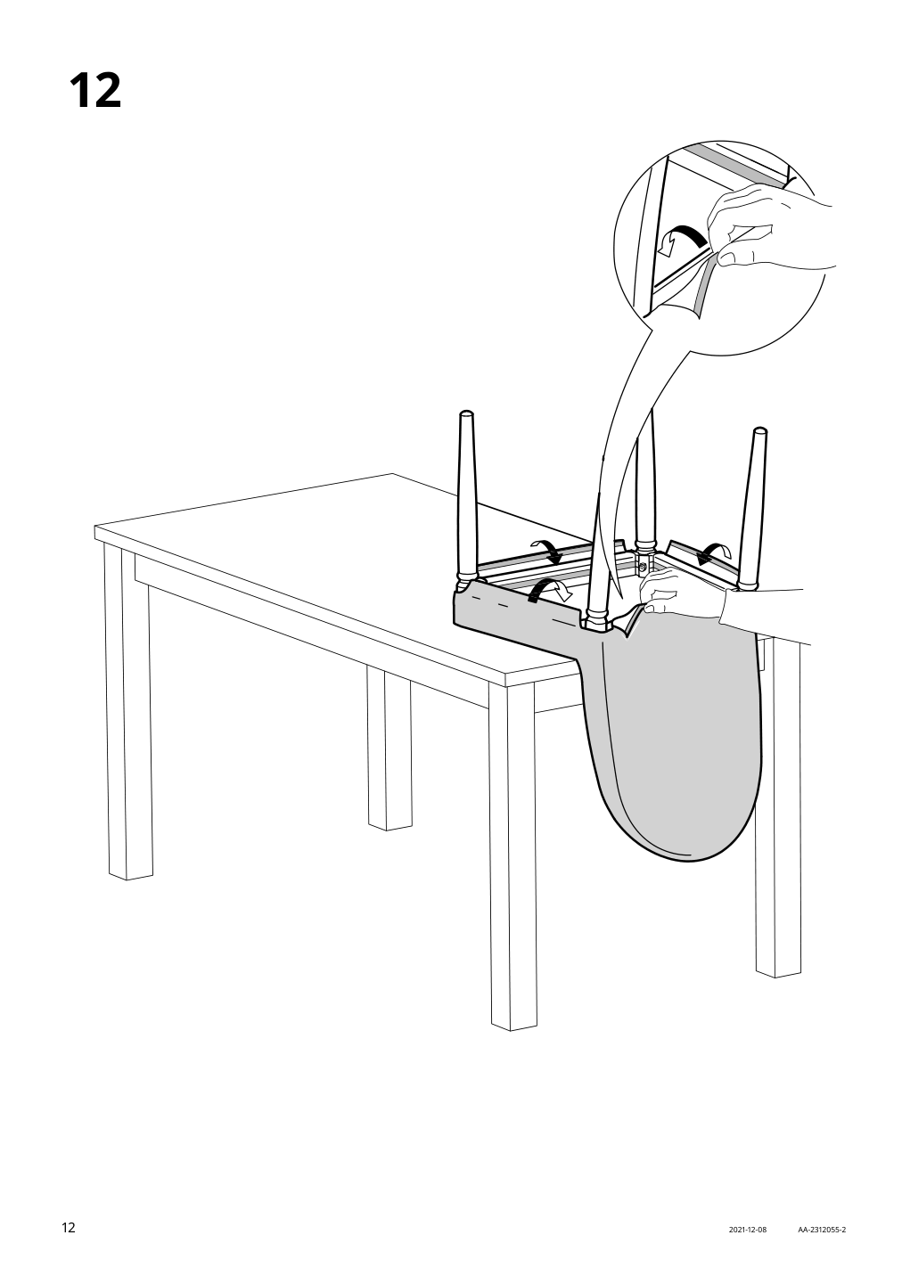 Assembly instructions for IKEA Danderyd chair white vissle gray | Page 12 - IKEA DANDERYD / DANDERYD table and 6 chairs 594.839.49