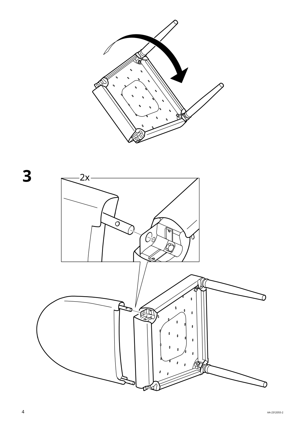 Assembly instructions for IKEA Danderyd chair white vissle gray | Page 4 - IKEA DANDERYD / DANDERYD table and 6 chairs 594.839.49