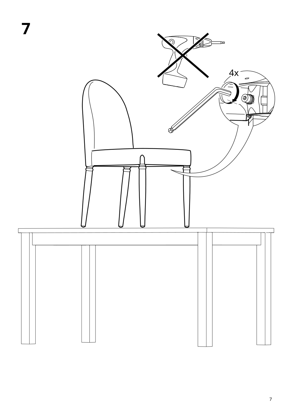 Assembly instructions for IKEA Danderyd chair white vissle gray | Page 7 - IKEA DANDERYD / DANDERYD table and 6 chairs 594.839.49