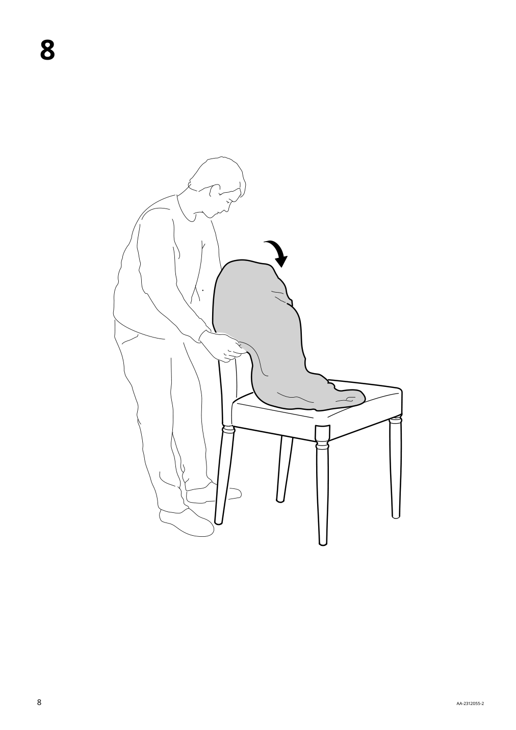 Assembly instructions for IKEA Danderyd chair white vissle gray | Page 8 - IKEA DANDERYD chair 405.208.62