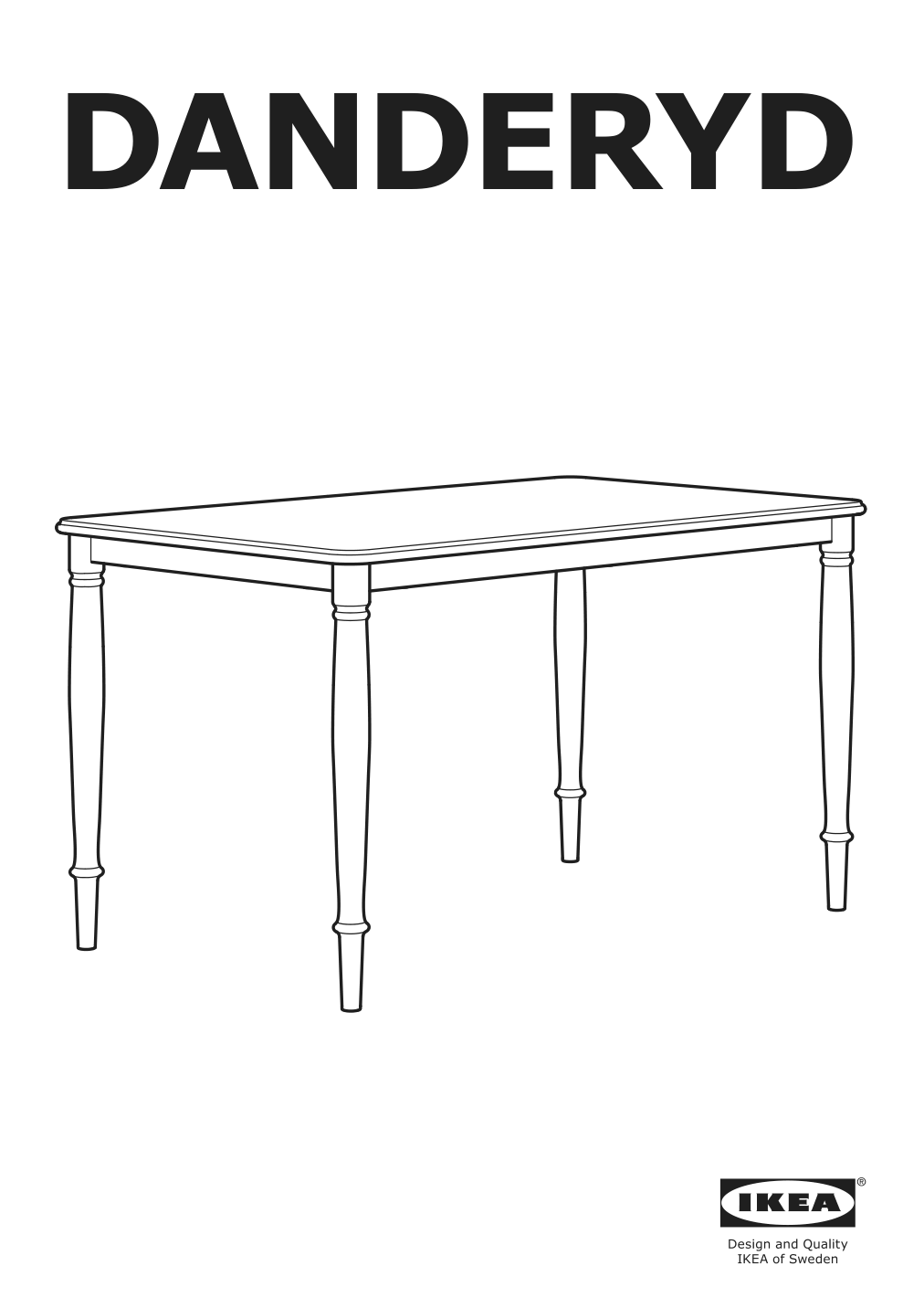 Assembly instructions for IKEA Danderyd dining table black | Page 1 - IKEA DANDERYD dining table 205.687.27