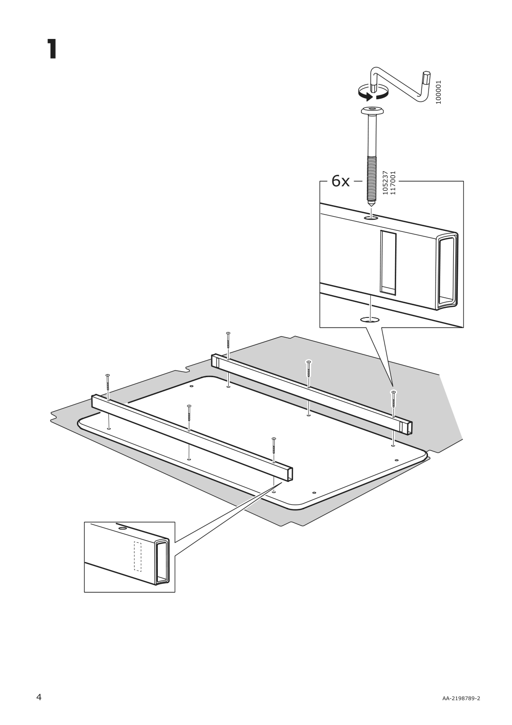 Assembly instructions for IKEA Danderyd dining table black | Page 4 - IKEA DANDERYD / BERGMUND table and 4 chairs 295.443.03