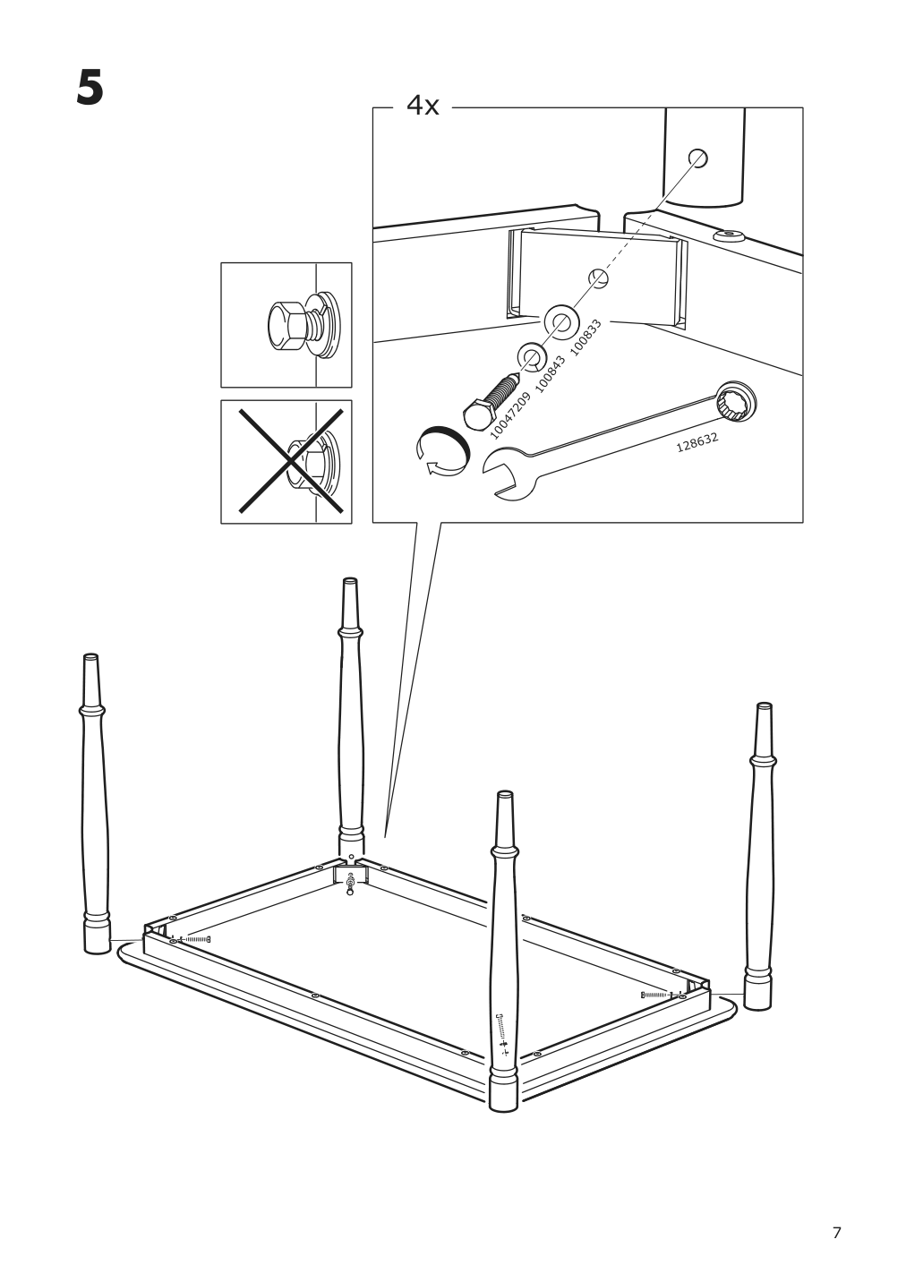 Assembly instructions for IKEA Danderyd dining table black | Page 7 - IKEA DANDERYD / BERGMUND table and 4 chairs 295.443.03