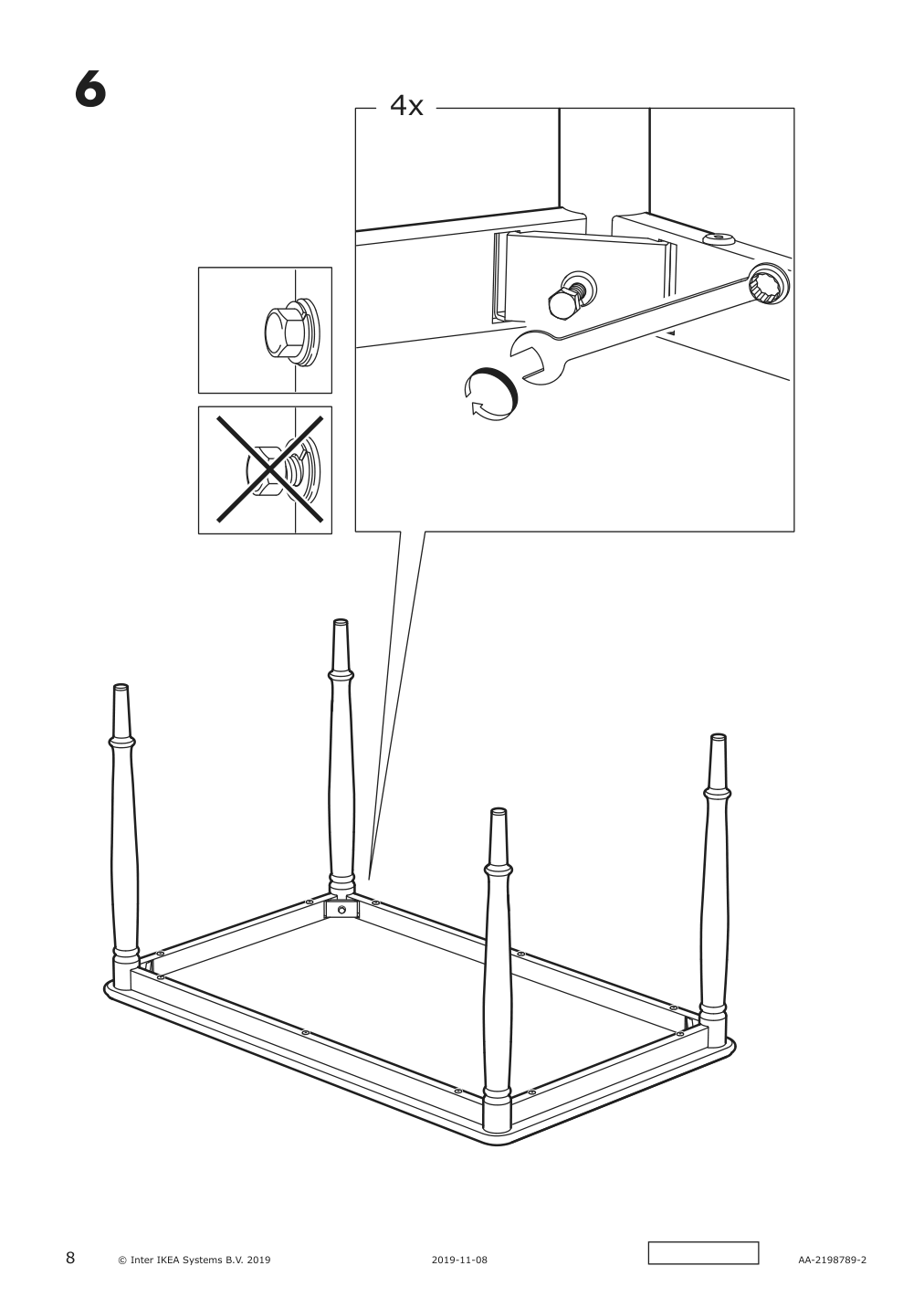 Assembly instructions for IKEA Danderyd dining table black | Page 8 - IKEA DANDERYD dining table 205.687.27