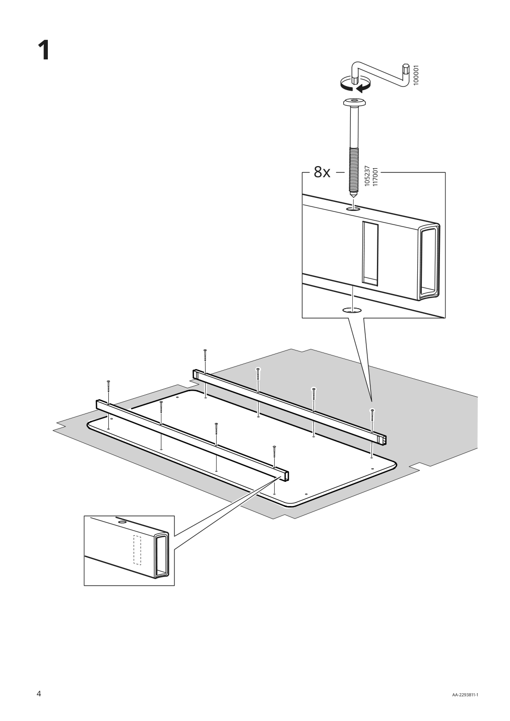 Assembly instructions for IKEA Danderyd dining table white | Page 4 - IKEA DANDERYD / BERGMUND table and 6 chairs 695.442.78