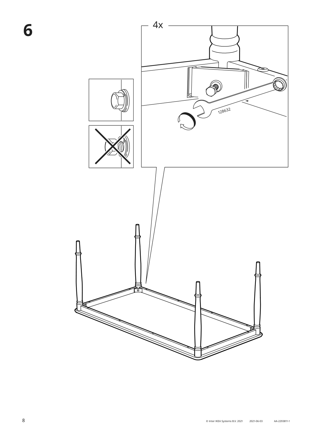 Assembly instructions for IKEA Danderyd dining table oak veneer white | Page 8 - IKEA DANDERYD / DANDERYD table and 6 chairs 594.839.49