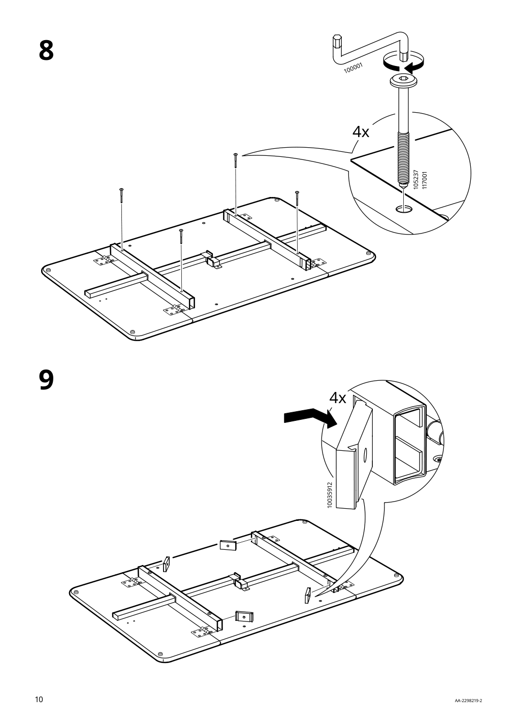 Assembly instructions for IKEA Danderyd drop leaf table oak veneer white | Page 10 - IKEA DANDERYD / EBBALYCKE table and 2 chairs 895.601.06