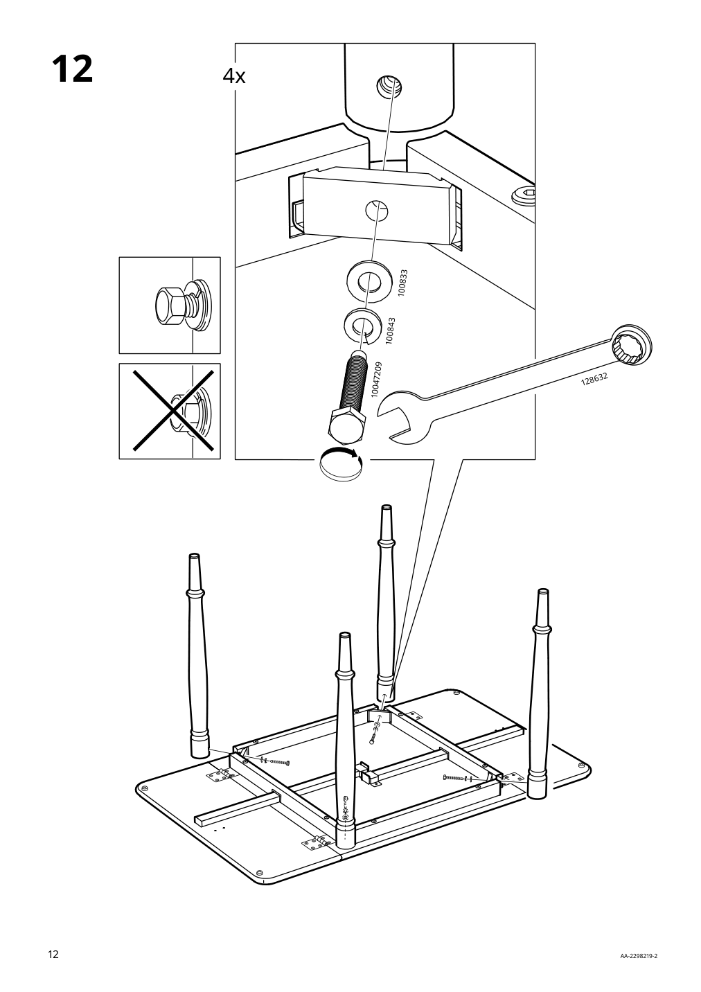 Assembly instructions for IKEA Danderyd drop leaf table oak veneer white | Page 12 - IKEA DANDERYD / EBBALYCKE table and 2 chairs 895.601.06