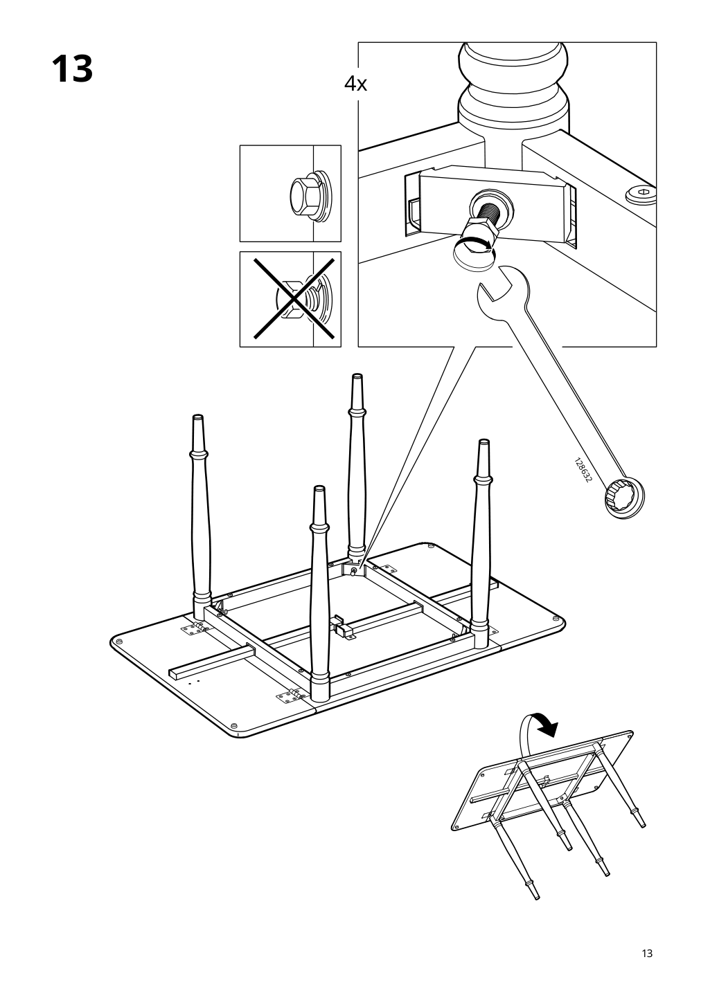 Assembly instructions for IKEA Danderyd drop leaf table oak veneer white | Page 13 - IKEA DANDERYD / EBBALYCKE table and 2 chairs 895.601.06